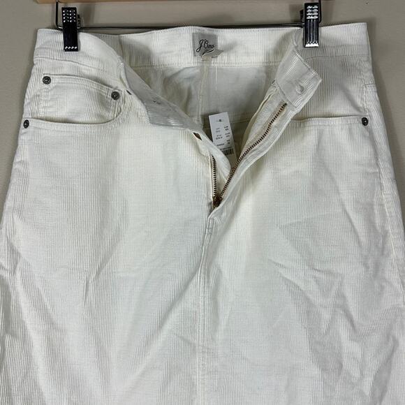 J. Crew NWT 100% Cotton Ivory Corduroy A-Line Mini Skirt - Picture 2 of 5
